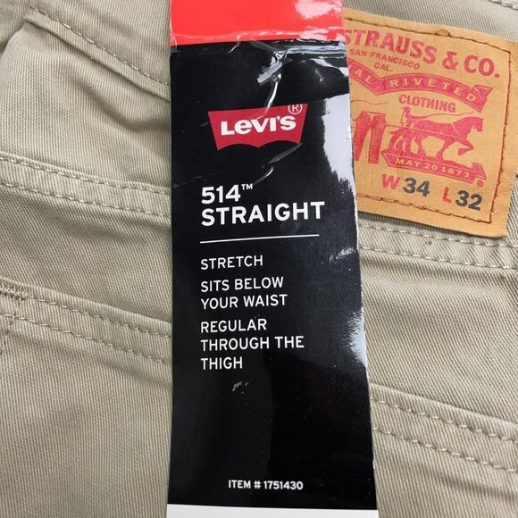 NEW Levis 514 Men's 34x32 Straight Stretch Chino Pants - Picture 6 of 9